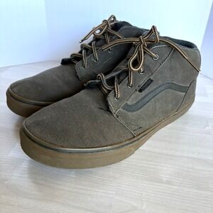 Vans Chukka Mid Canvas Brown Gum Sole Youth 6, Men 6, Women 7.5, MidTop Sneaker